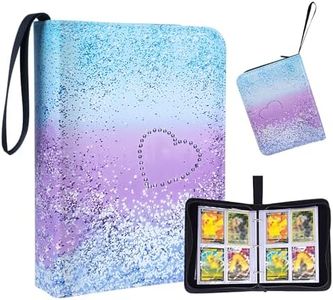 FINEASY Trading Card Binder, Trading Card Album With 400 Pockets, Binder Card Holder With 50 Removable Sleeves, Card Collector Album Carrying Card Folder Book For Cards
