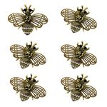 brandname Yueya 6 Pcs Knobs,Bee Shape Metal Knob Insect Theme Knobs Single Hole Cabinet Pull Handles for Dresser Cupboard Drawers Bathrom and Kitchen with Screws (Gold)