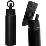 MAGBOTTLE Mag-Safe Water Bottle 25oz Strong Magnetic Stainless Steel Gym Bottles for Men and Women Car Cup Phone Holder Hands-Free Insulated Thermos Cold Warm iPhone Magnet Included for Android/Case