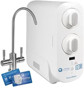 Smart Water depuratore acqua domestico, doppio sistema di filtrazione: osmosi inversa e microfiltrazione. Display per controllo parametri del residuo fisso. 2304 litri al giorno erogati
