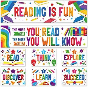 Reading Banner and Poster Set Classroom Decorations for Teachers Students Colorful Home & Classroom Bulletin Board and Wall Decor for Daycare Library Kindergarten Preschool Elementary Middle School