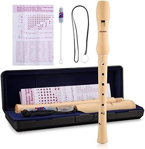 Baroque Recorder 8 holes,Soprano C Key Recorder Made of Maple Wood with storage Case,Fingering Chart and Cleaning Rod for Kids and Adults Beginners