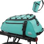 KEMIMOTO Rear Bike Rack Bag - 8L PVC Water Resistant Ebike Bags for Bicycle Rear Rack, Bicycle Trunk Pannier for Commuter Travel Shopping and Cycling (Green)