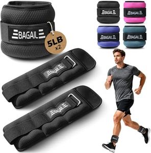 BAGAIL Ankle and Wrist Weights for Women & Men, 1 Pair 1/2/4/6/8/10 LBS Leg Weight with Sleek Design & Secure Fit, Arm Weighted Set for Walking, Running, Home Fitness & Physical Therapy - 10lb, Black