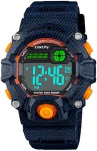 CakCity Kids Digital Sports Watch for Boys – Camouflage LED Waterproof Military Watch with Alarm, Stopwatch & Soft Silicone Band, Ages 5–10
