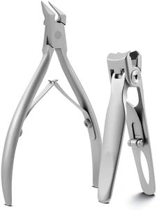 Ingrown Nail Clippers Set - Wide Jaw Nail Clippers for Thick Ingrown Toenails - Heavy Duty 3CR13 Stainless Steel Ingrown Toenail Tools for Seniors