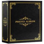 Lanpn Photo Album 6x4 Slip in, Traditional Classic Extra Large Capacity 1000 Pockets Photo Albums Holds Landscape and Portrait 10x15cm Picture Black