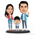 MakerTech Gifting Avatar Studio Personalized Gift for Husband, Wife, Kids, Sister, Brother Character Caricature Photo Frame Unique Design Customized Gift for Friends & Family (Family of Three - 1)