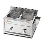 20L Large Capacity Gas Fryer, Stainless Steel LPG Fryer For Home And Commercial, Adjustable Firepower, With Baskets And Lids, For Chips Donuts Fish, Easy Clea