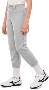 Girls Grey Softball Pants Youth Toddler Baseball Tee Ball Pant with Pockets Belt Loops (4-5T)