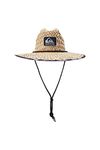 Quiksilver Men's Outsider Lifeguard Wide Brim Beach Sun Straw Hat, Black Marble, S-M
