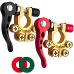 Quick Release Battery Terminals 4 Way 2 Pcs, JatilEr Battery Connectors 12v, Car Battery Terminals Pure Brass, Battery Terminal Connectors for Cars, Trucks, Ships, Mobile Homes 12/24/60V