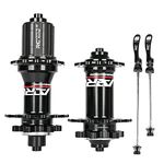 MTB Bike Hub Mountain Bike Front and Rear Hub Set 28/32/36 Holes 6 Bearings with Quick Release for 8/9/10/11Speed (Color : Black 32H, Size : 100x9 135x10MM)