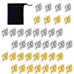 40 pcs 8 mm Round Magnetic Jewelry Clasp,Locking Magnetic Jewelry Clasps, Jewelry Magnetic Clasps for Bracelet Necklace Making (Gold and Silver)