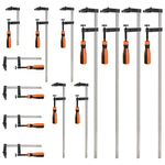 VonHaus - 13pcs Wood Clamps Quick Grip - Heavy Duty F Clamps for Woodwork with Soft Grip - Quick Slide Woodworking Clamps, 4X (300mm x 50mm & 600mm x 80mm) and 5X (150mm x 50mm)