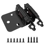 Chibery 10 Pack 1/2" Overlay Cabinet Hinges, Semi-Concealed Hinge, Cabinet Mount, Self Closing, for Kitchen Bathroom Cupboard Furniture Door Replacement Hardware, 1.5MM Thickness, Matte Black