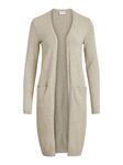 Vila Clothes Women's Viril L/s Long Knit Cardigan-noos Cardigan, Beige (Natural Melange Natural Melange), 14 (Manufacturer Size: Large)