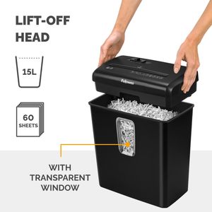 Fellowes Powershred Shredder – Cross-Cut, 6-Sheet Capacity