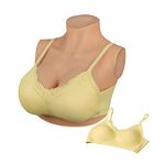 Peikey Breastplate Silicone Breast Forms with Bra B-G CUP Breast Plates for Crossdressers Drag Queen Mastectomy,Nude,Silicone Filler,E CUP