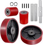 Pallet Jack Truck Wheels Replacement Kit 20mm ID Bearings 7"x2" Steer Wheel 3" x 3.75" Load Wheel