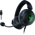 Razer Kraken V3 - Wired USB Gaming Headset with Razer Chroma RGB (TriForce 50 mm Drivers, THX Spatial Audio, HyperClear Cardioid Mic, Chroma RGB) Black