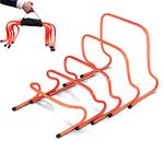 Lippbest Speed Training Hurdles- 6-Pack Agility Training Hurdles- Sports Practice Equipment for Athletes, Soccer, Basketball.20-Inch Ultra Durable Agility Hurdles (Orange) (20 in)