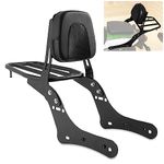 PSLER Motorcycle Rear Backrest Seat Pad with Luggage Rack for Kawasaki Vulcan S VN650 EN650 S650 2015-2024, Passenger Backrest Sissy Bar with Cargo Support Racking Motorbike Accessories