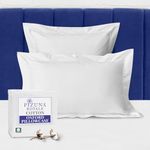 Pizuna Luxurios Cotton King Size Oxford Pillowcases 2 Pack White 50x90cm, 1000 Thread Count Long Staple Combed Cotton Thick Pillow Cover, Soft Sateen King Pillow Cases (Cooling Pillowcase)