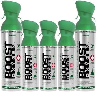 Boost Oxygen 10 Liter Canned Oxygen (2 Pack) and 5 Liter Canned Oxygen (3 Pack) with Built-in Mouthpiece for High Altitudes and Recovery, Flavorless