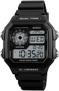 SKMEI Wrist Watch for Men, Digital Sports Waterproof Watch with Dual Time Chronograph Countdown Alarm Backlight