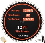 Doyuee Trampoline Mat，10.56ft/126.8in Diameter Mat with 72 Rings,Fits 12FT Trampoline Frame Use 5.3"-5.7" Springs,Spring and Frame not Included