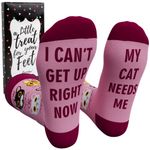 Women's Novelty Socks with Gift Box Cat Lover Dog Mom Book Lover Cat Mom Llama Unicorn Sloth Corgi Pug (Cat Mom)