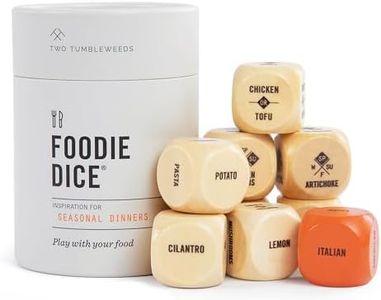 Two Tumbleweeds Foodie Dice - New Edition: Set of 9 Dice to Inspire Creative, Seasonal Meals with Take Out Die - Unique Cooking Gift
