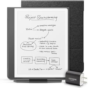 New Amazon Kindle Scribe Essentials Bundle including New Kindle Scribe (32 GB) - Tungsten, Premium Pen, Fabric Folio-Black, and Power Adapter