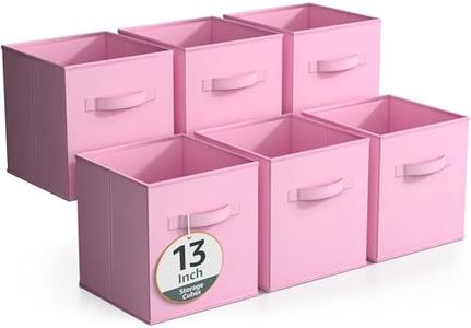 Sorbus Fabric Storage Cubes - 6 Foldable Storage Bins for Organizing Pantry, Cubbies, Toy Box - Clothes Storage & Closet Organizer - 13 Inch Collapsible Cube Baskets for Shelves with Handle