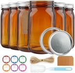 CARBLIN 6 Pack Mason Jars 32 oz, Am