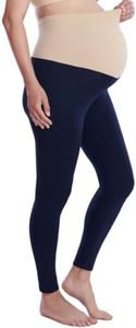 Motherhood Maternity Women's Essential Stretch Full Length Secret Fit Over The Belly Pregnancy Legging, Navy, Small