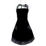 Hyzrz Cute retro Aprons with Pockets for Women Girls Vintage Kitchen Cooking Apron for Mother Gift (Black)