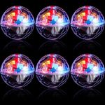 Sratte 6 Pieces Ghost Hunting Cat Ball Activated Cat Toy Ball Motion LED Light Cat Balls Motion Cat Dog Interactive Toys Pet Glowing Mini Running Exercise Ball Toys for Animals Activity(Clear)