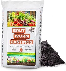 Brut Worm Castings – 30 Lbs – Organic Fertilizer and Soil Builder – Natural Enricher for Healthy Houseplants, Flowers, and Vegetables - Use Indoors or Outdoors - Odor Free