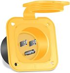 Replacement Inlet Plug Male with Lock NEMA 5-15P for RVs Trailers and Campers 125V 15 AMP Yellow