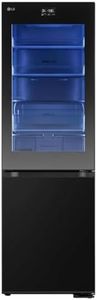 LG GBG7190CEV, Klasse C, 349 L, Kühl-Gefrierkombination mit Instaview und LED, Touch LCD Display, einstellbarem Farbwechsel, Total NoFrost, DoorCooling+, 59.5 x 67.6 x 186cm ꟷ Essence Black Steel