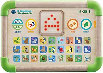 VTech Baby Interaktives Lerntablet – Umweltfreundliches Kindertablet aus FSC®-zertifiziertem Holz – Leuchtende Touch-Oberfläche und verschiedene Spielmodi – Für Kinder von 1-4 Jahren, 30,4x24,3cm