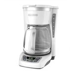 BLACK+DECKER CM1160 coffeemaker, Glass Plastic, White/Stainless Steel