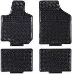 August Auto All Weather Aluminum Universal Fit Car Floor Mats Fit for Sedan, SUVS, Truck and Vans Set of 4pc (Black)