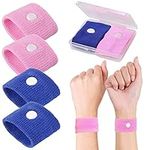 2 Pairs Motion Sickness Bands for Kids, Travel Sickness Relief Bands, Anti Nausea Wristbands for Car Sea Morning Sickness, Blue and Pink, 3x5 CM (Blue,Pink)