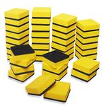 40 Pack Magnetic Whiteboard Dry Eraser Dry Erase Erasers Bulk Chalkboard Eraser Cleaner for Classroom, Office (2 x 2 inch, Yellow)