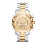 Michael Kors Stainless Steel Runway Analog Gold Dial Men Watch-Mk9075, Multi-Color Band