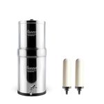 RAMA Gravity Water Filter | 12L Total Capacity (6L Storage) | 304 Stainless Steel Non-Electric Purifier for Home | Includes 2 Spirit 7" Ceramic Candles & Steel Tap | 10-Year Warranty