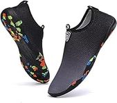 Water Shoes Mens Womens Barefoot Aqua Shoes Sports Socks Slip On Quick-Dry for Yoga Beach Pool Sea Surf Swim Shoes, 998 Black 5 UK 38EU